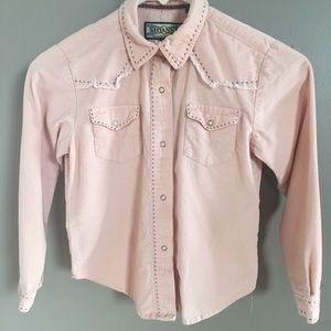 Girls Shyanne corduroy button down shirt